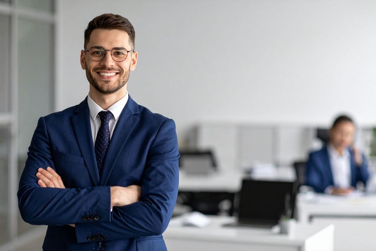 Young entreprenurial financial associate